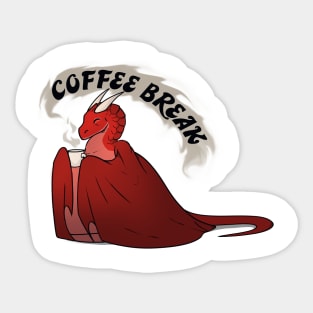 Morning coffee dragon Sticker